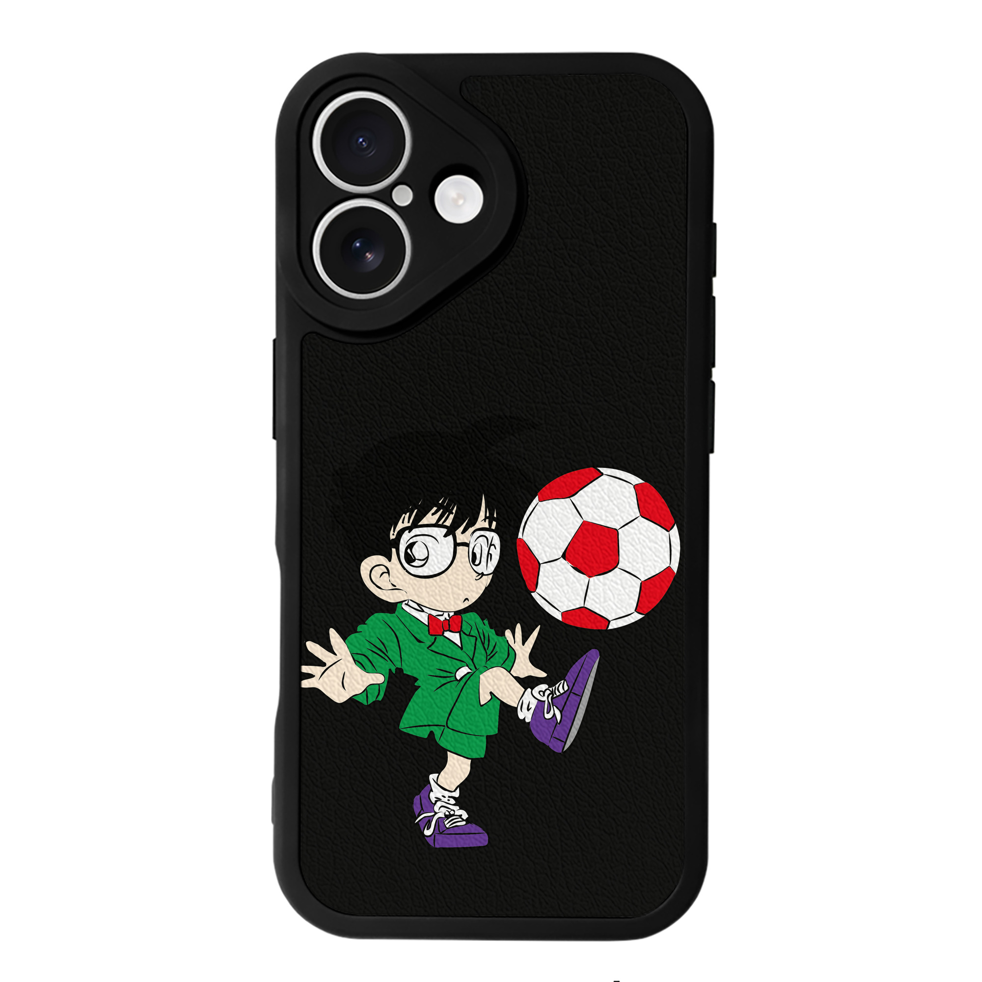（画像用） 名探偵コナン 江戸川 コナン Detective Conan Conan Edogawa 【iPhone 16シリーズ対応】シリコンスマホケース（レザー調） 材質：シリコン